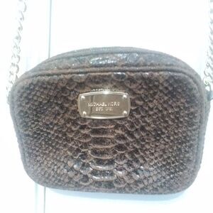 Michael Kors Women's Python Embossed Hamilton Leather Crossbody Brown Small